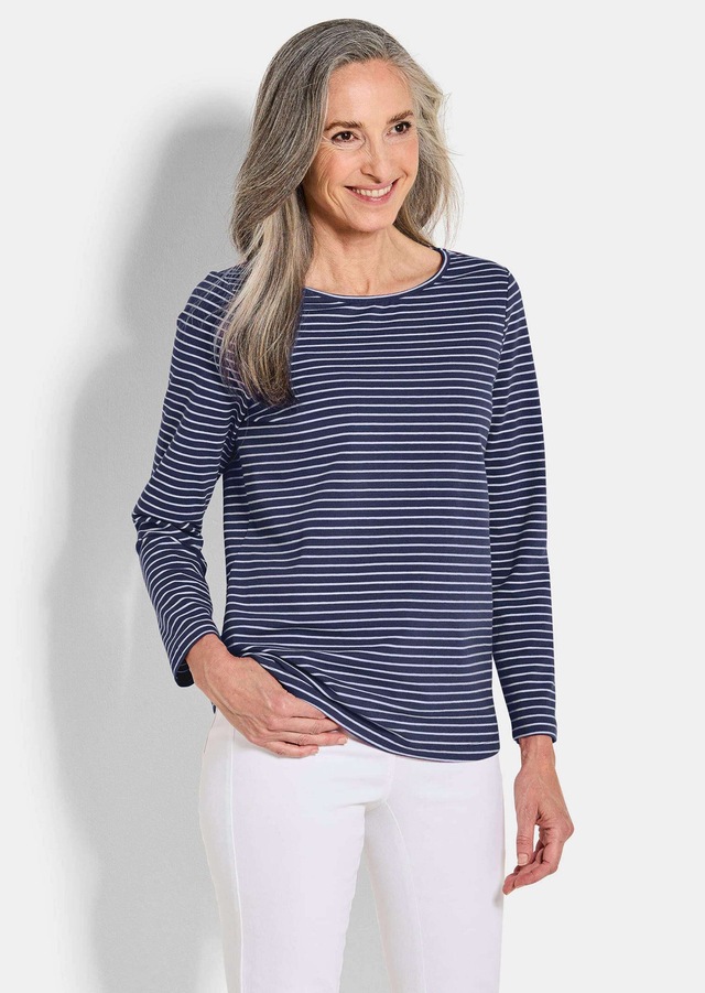 GOLDNER Kurzarmshirt »Langarm 3er-Baumwollshirt-Set« U-Boot-Ausschnitt