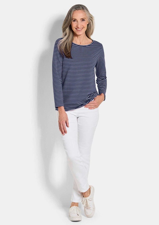 GOLDNER Kurzarmshirt »Langarm 3er-Baumwollshirt-Set« U-Boot-Ausschnitt