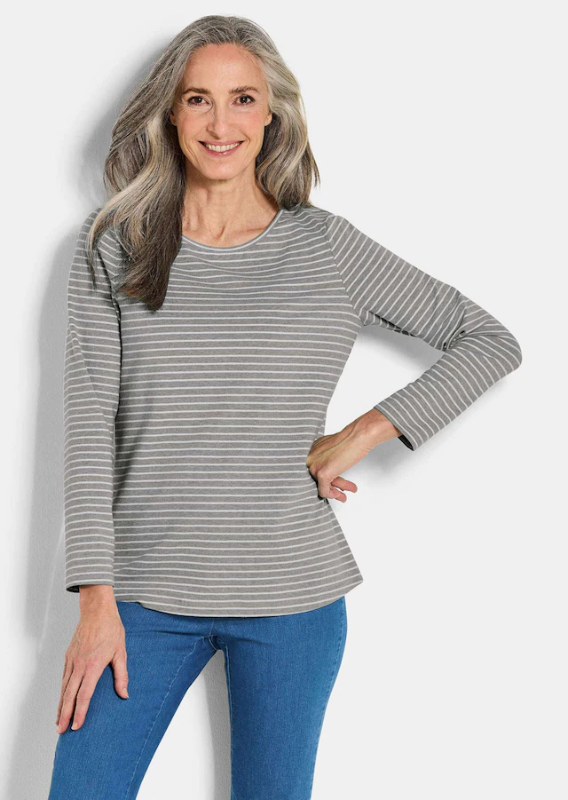 GOLDNER Kurzarmshirt »Langarm 3er-Baumwollshirt-Set« U-Boot-Ausschnitt