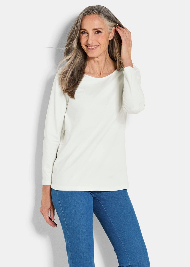GOLDNER Kurzarmshirt »Langarm 3er-Baumwollshirt-Set« U-Boot-Ausschnitt