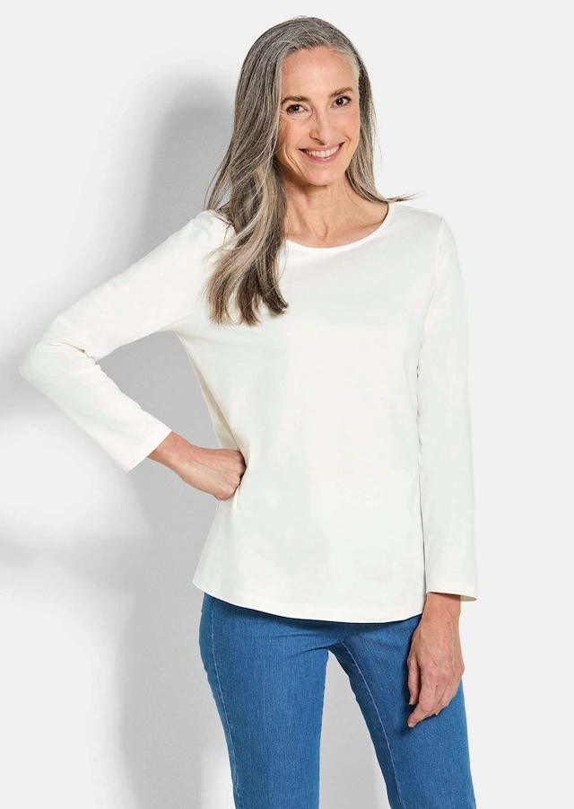 GOLDNER Kurzarmshirt »Langarm 3er-Baumwollshirt-Set« U-Boot-Ausschnitt