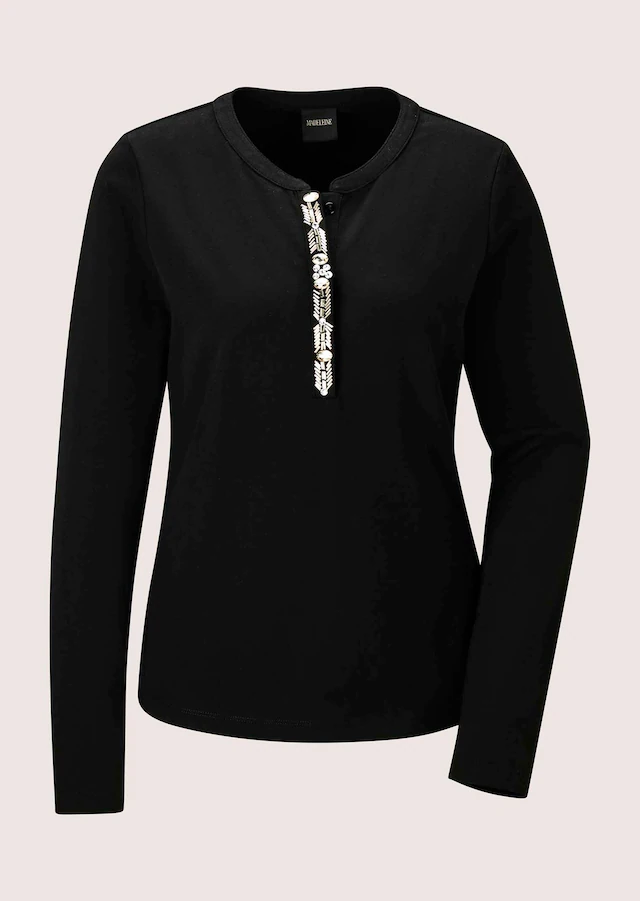 MADELEINE Langarmshirt »Blusenshirt Elegantes Shirt mit Schmucksteinen«