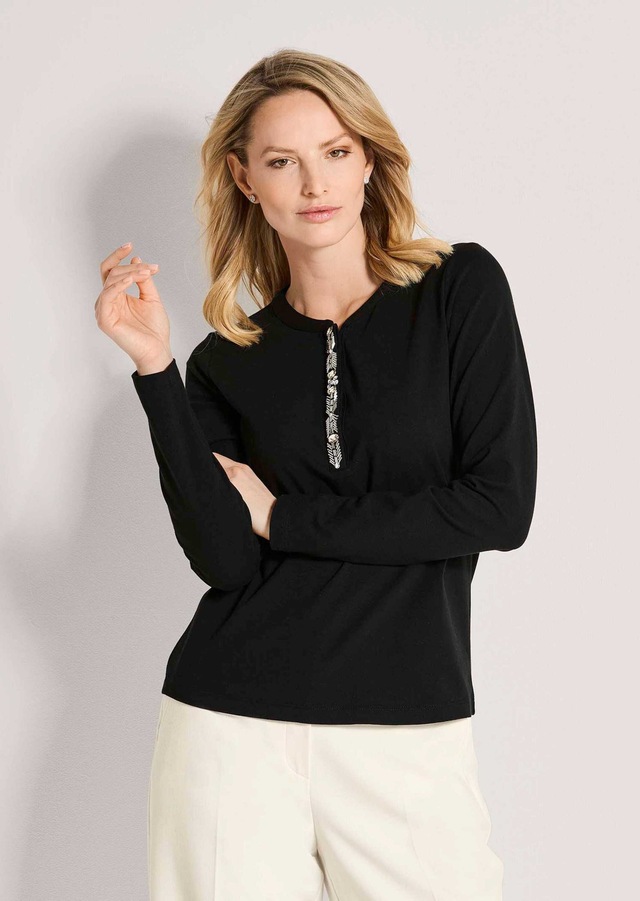MADELEINE Langarmshirt »Blusenshirt Elegantes Shirt mit Schmucksteinen«