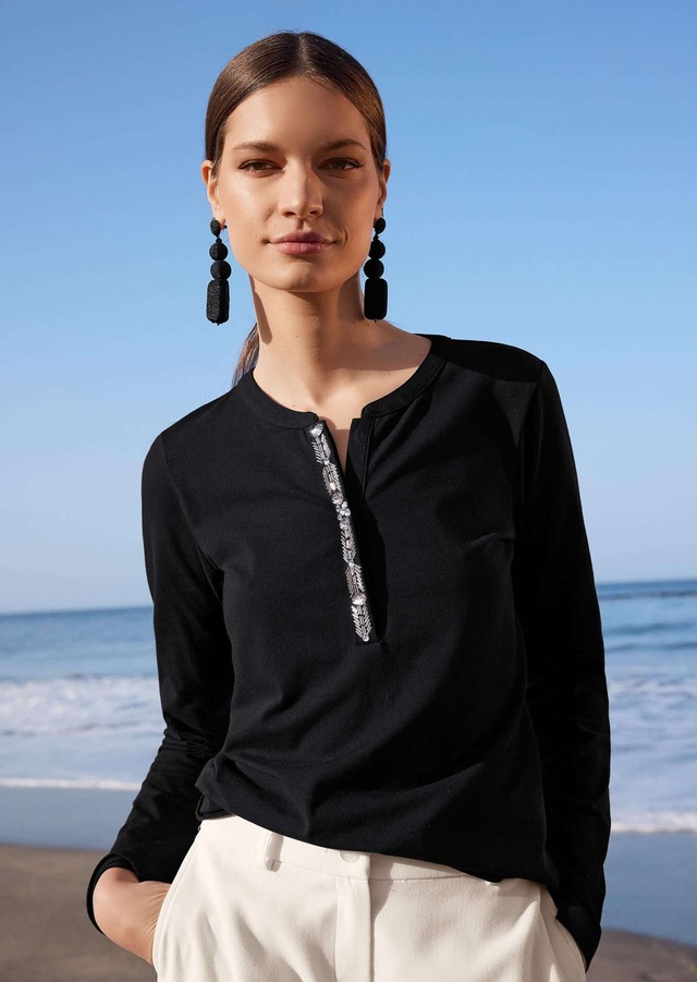 MADELEINE Langarmshirt »Blusenshirt Elegantes Shirt mit Schmucksteinen«