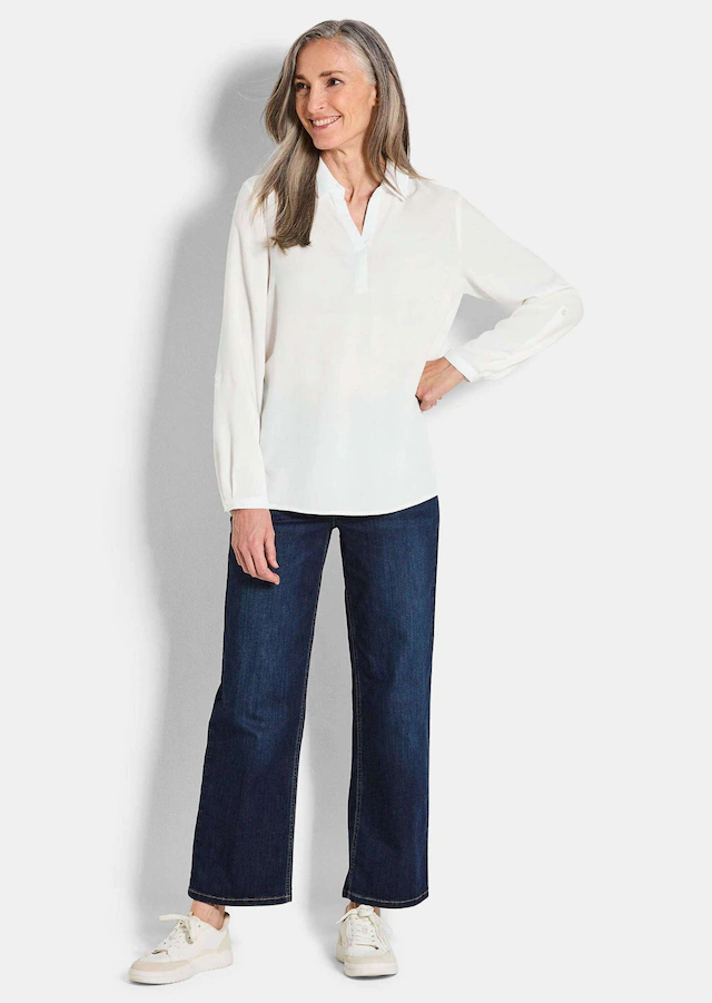 GOLDNER Klassische Bluse »Zeitlose Viskosebluse mit Hemdkragen« Hemdkragen