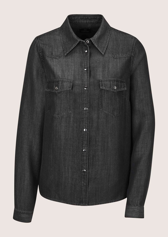 MADELEINE Langarmbluse »Hemdbluse Lässige Denim-Bluse mit Hemdkragen«