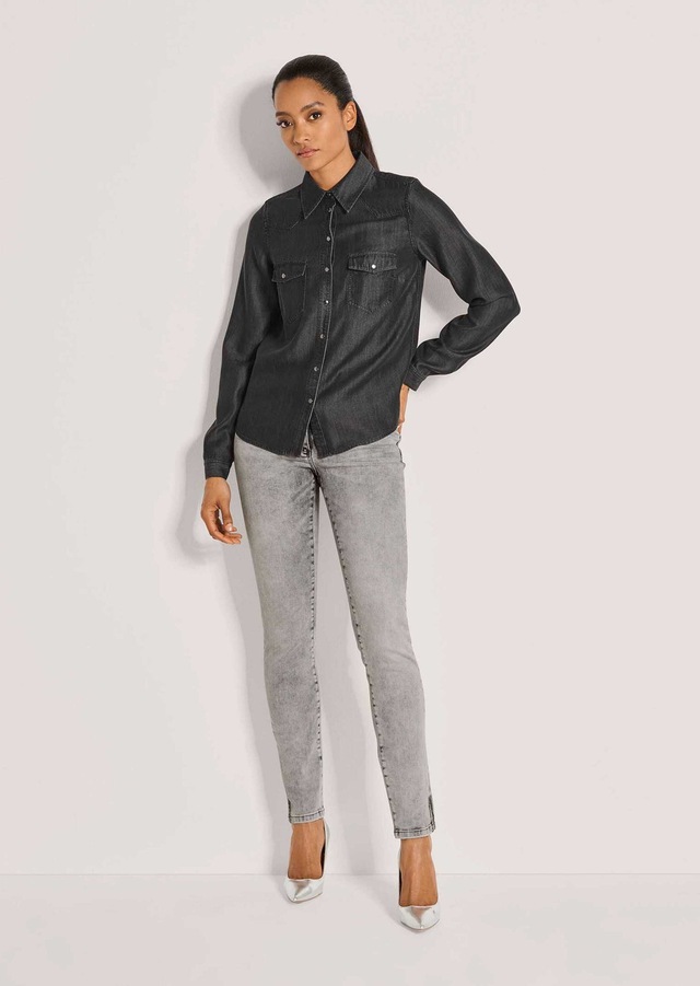 MADELEINE Langarmbluse »Hemdbluse Lässige Denim-Bluse mit Hemdkragen«