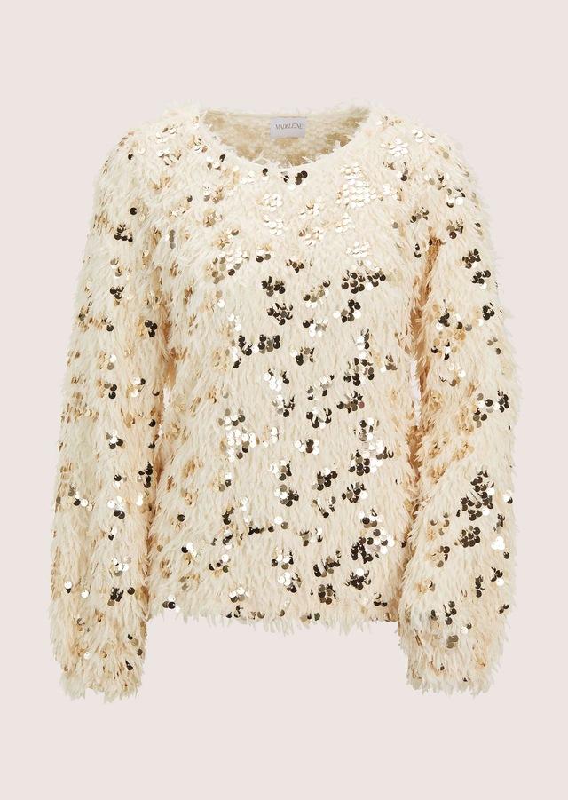 MADELEINE Langarmshirt »Sweatshirt Glitzersweatshirt mit Federn«