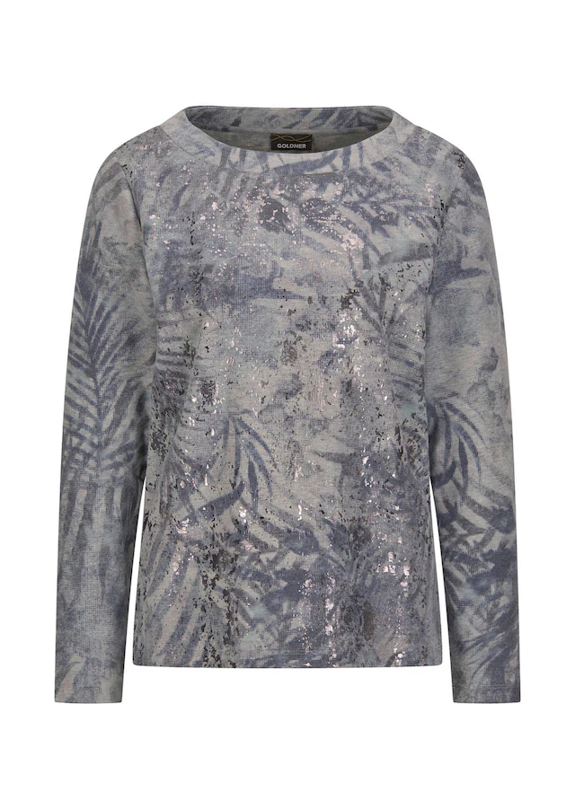 GOLDNER Print-Shirt »Kurzgröße Langarm Printshirt, U-Boot-Ausschnitt« U-Boot-Ausschnitt