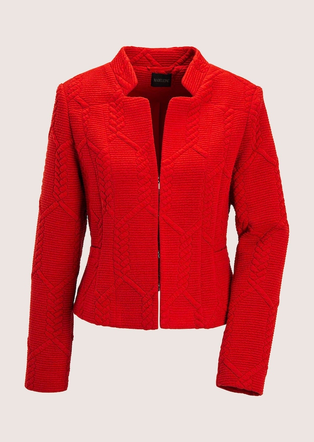 MADELEINE Jackenblazer »Kurzjacke Eleganter Jerseyblazer im Zopf-Design« Markantes Zopf-Design
