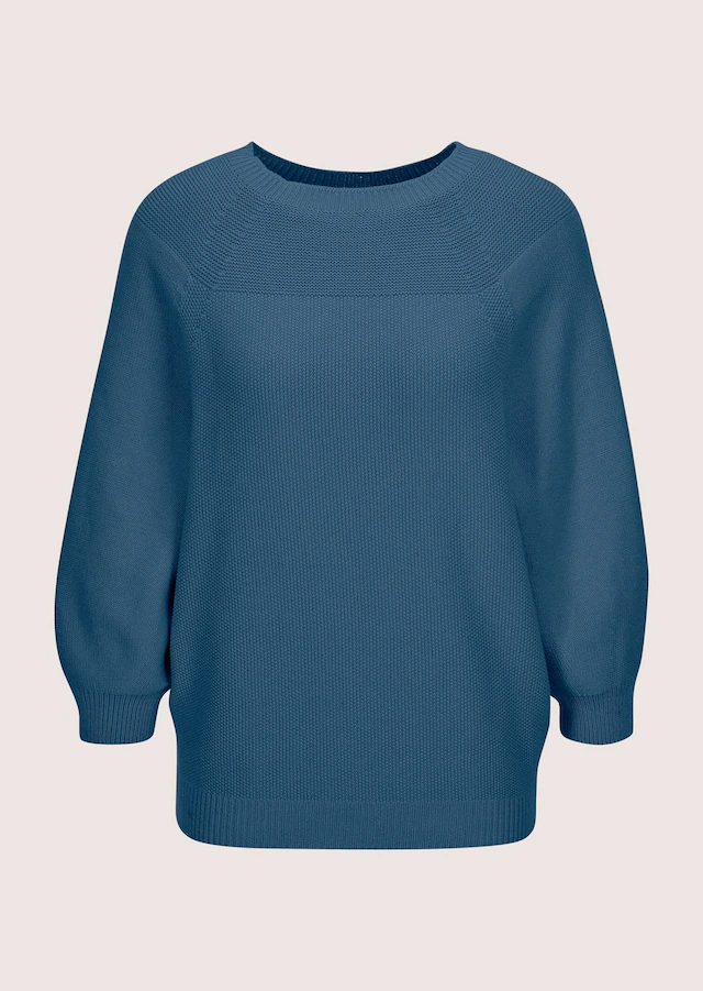 MADELEINE Longpullover »Strickpullover Zeitloser Baumwollpullover mit Perlfang-Muster« weite Ärmel