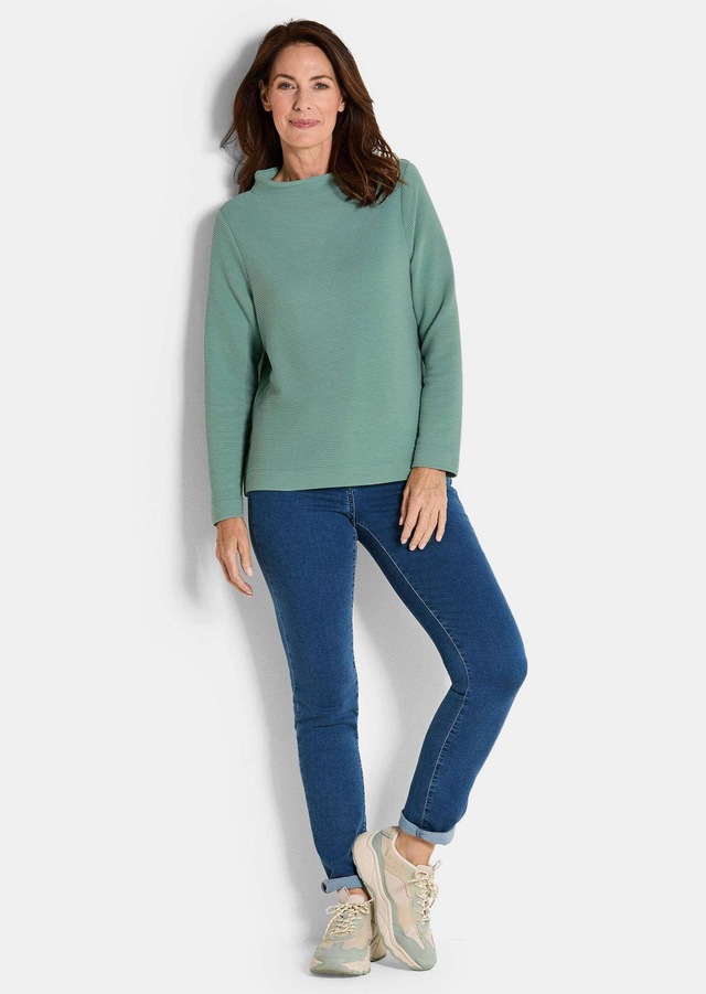 GOLDNER Rundhalspullover »Kurzgröße Langarm Ottoman-Design, Turtleneck« Turtleneck