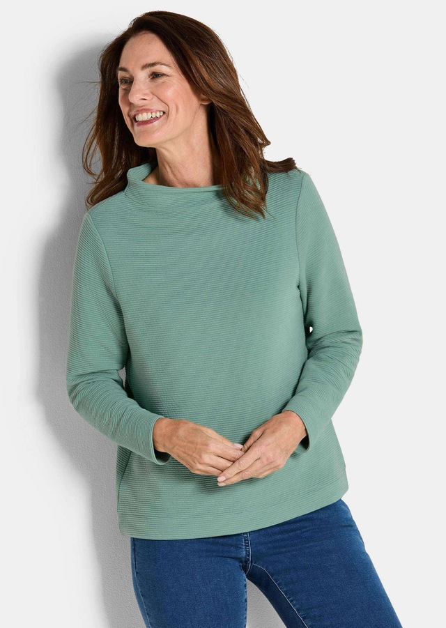 GOLDNER Rundhalspullover »Kurzgröße Langarm Ottoman-Design, Turtleneck« Turtleneck