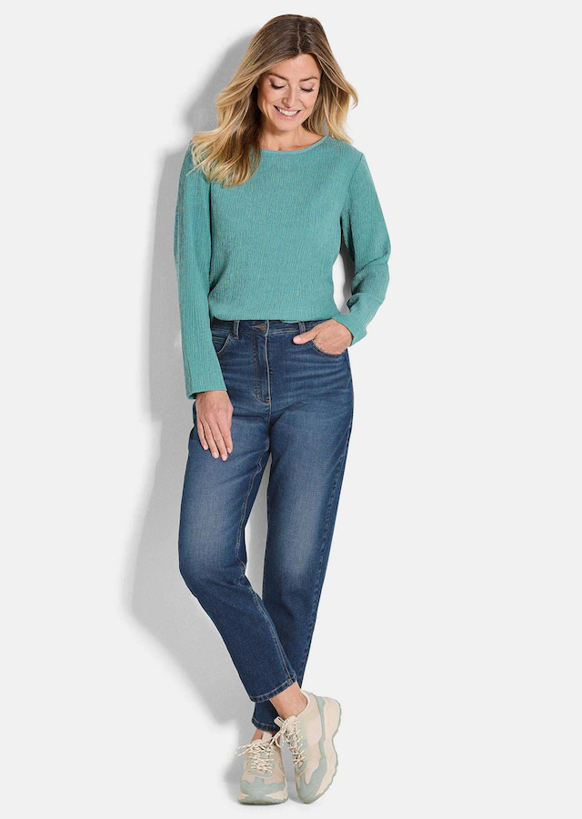 GOLDNER Regular-fit-Jeans »Kurzgröße Baumwoll-Stretch Mom Jeans SARA« stretchbequeme Quälität