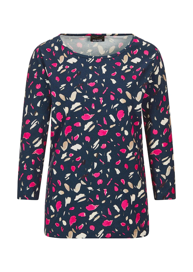 GOLDNER Kurzarmshirt »Florales Jerseyshirt mit Paisley-Muster« U-Boot-Ausschnitt