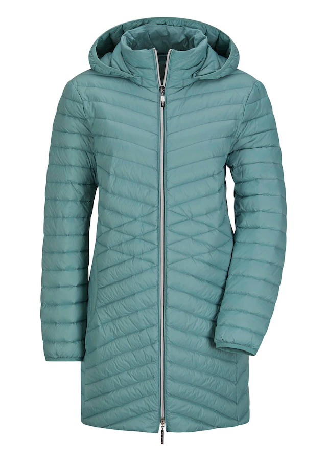 GOLDNER Winterjacke »Gefütterter langer Mantel mit Kapuze« mit femininer Steppung