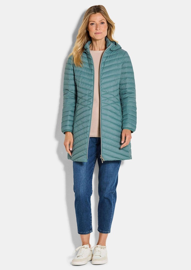 GOLDNER Winterjacke »Gefütterter langer Mantel mit Kapuze« mit femininer Steppung