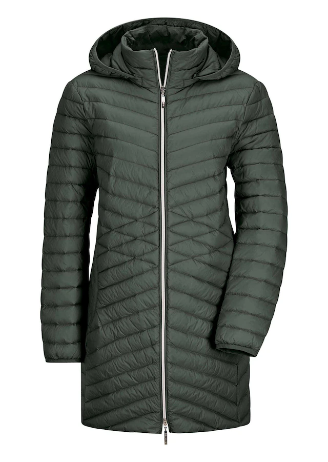GOLDNER Winterjacke »Gefütterter langer Mantel mit Kapuze« mit femininer Steppung