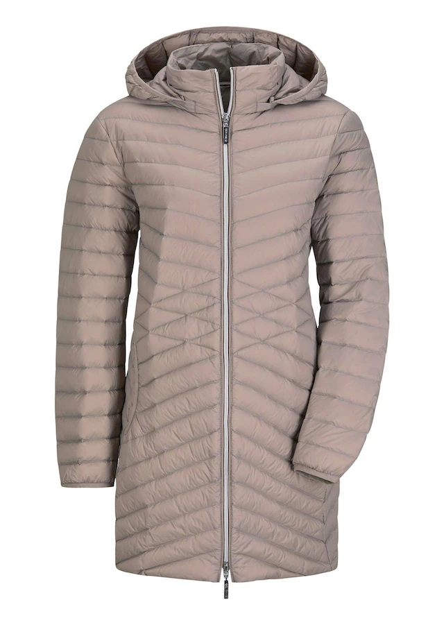 GOLDNER Winterjacke »Gefütterter langer Mantel mit Kapuze« mit femininer Steppung