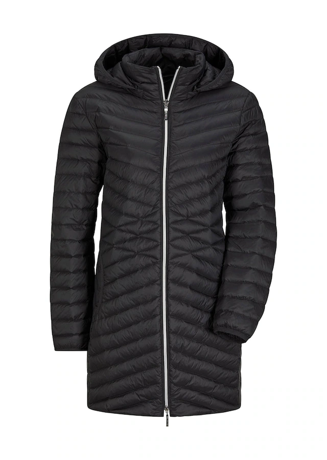 GOLDNER Winterjacke »Gefütterter langer Mantel mit Kapuze« mit femininer Steppung