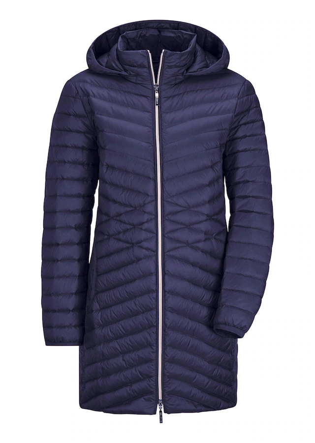 GOLDNER Winterjacke »Gefütterter langer Mantel mit Kapuze« mit femininer Steppung