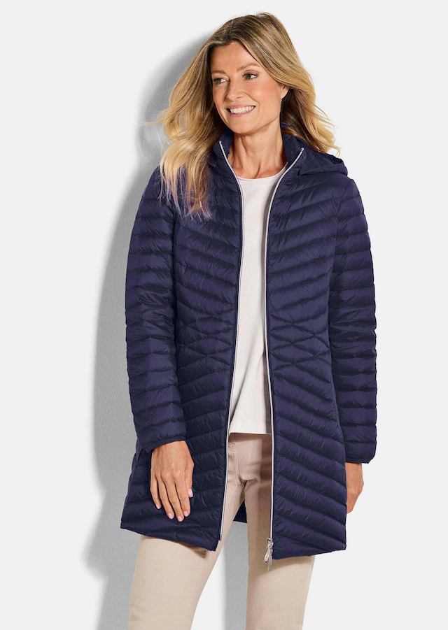 GOLDNER Winterjacke »Gefütterter langer Mantel mit Kapuze« mit femininer Steppung