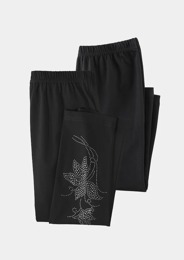 GOLDNER 2-in-1-Hose »Bequeme Baumwoll-Leggings, 2-Stück« Glitzermotiv