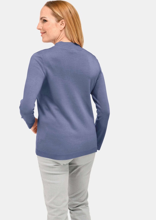 GOLDNER Rundhalspullover »Kurzgröße Eleganter Ajourpullover mit Stehbund« aufwendiger Ajourstrick in Zopfoptik