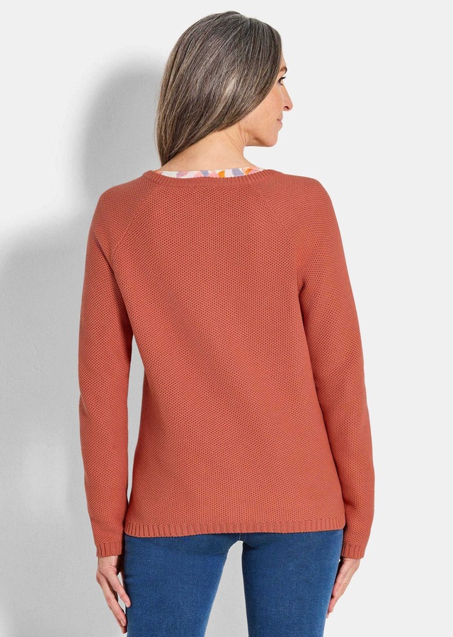 GOLDNER Strickjacke »Cardigan aus Baumwolle, Rundhals« Piqué-Optik