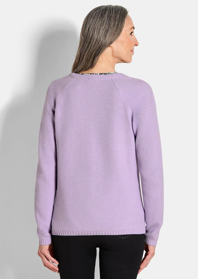 GOLDNER Strickjacke »Cardigan aus Baumwolle, Rundhals« Piqué-Optik