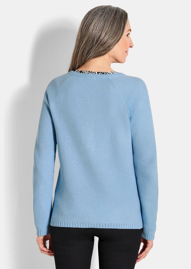 GOLDNER Strickjacke »Cardigan aus Baumwolle, Rundhals« Piqué-Optik