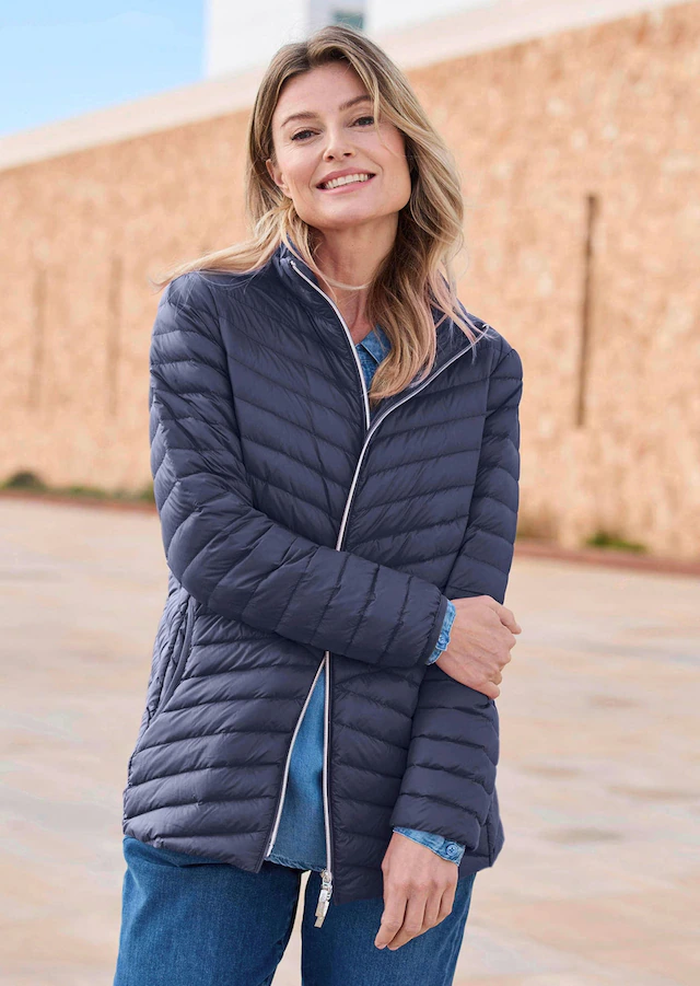 GOLDNER Steppjacke »Herbstjacke mit Daunen, Stehkragen« 2-Wege RV