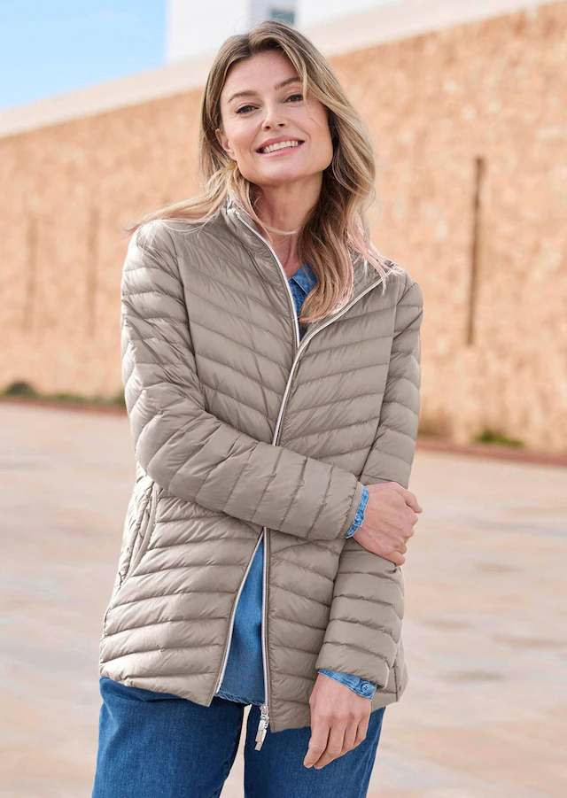 GOLDNER Steppjacke »Herbstjacke mit Daunen, Stehkragen« 2-Wege RV