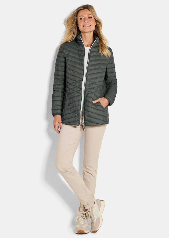 GOLDNER Steppjacke »Herbstjacke mit Daunen, Stehkragen« 2-Wege RV