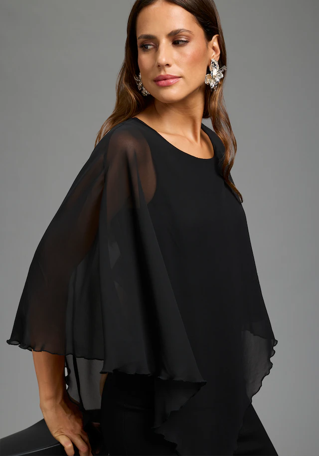 Laura Scott Abendkleid »mit Chiffon« in unifarbener Optik, aus Materialmix mit Milano Rib