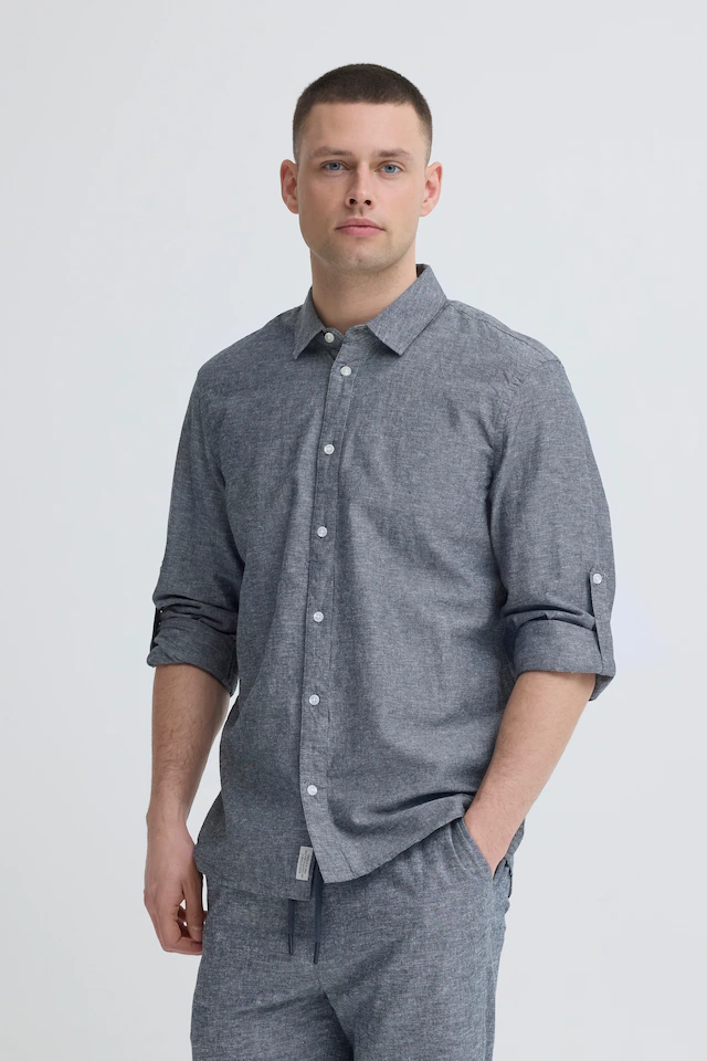 Blend Langarmhemd »BHABAN SHIRT PP NOOS« mit normalem Hemdkragen, Regular Fit, in Leinenoptik
