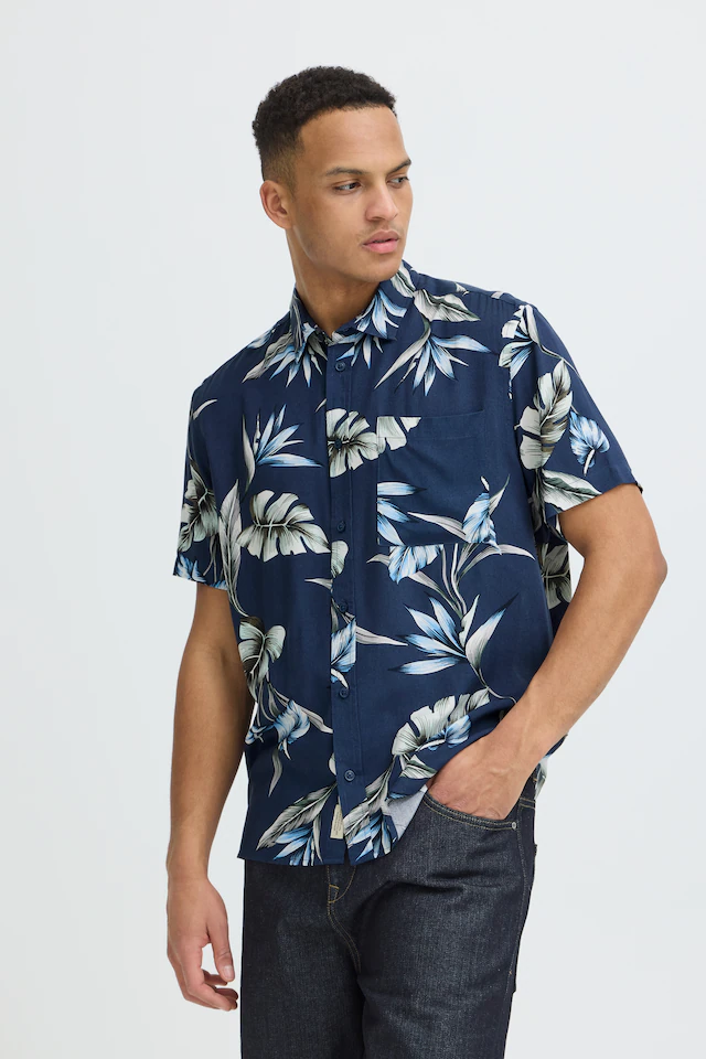 Blend Kurzarmhemd »BHAMELO SHIRT PRINT« lockere Passform, mit geblümtem Print, aus Viskose
