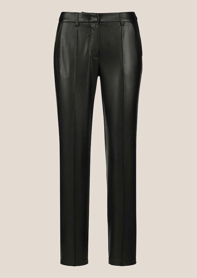 MADELEINE Stretch-Hose »Kunstlederhose Kunstlederhose mit Biesen« Lederimitat-Hose mit Biese
