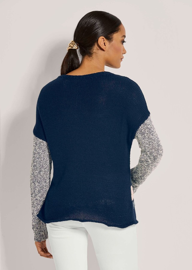 MADELEINE Longpullover »Pullover Rundhals-Pullover mit grafischem Muster«