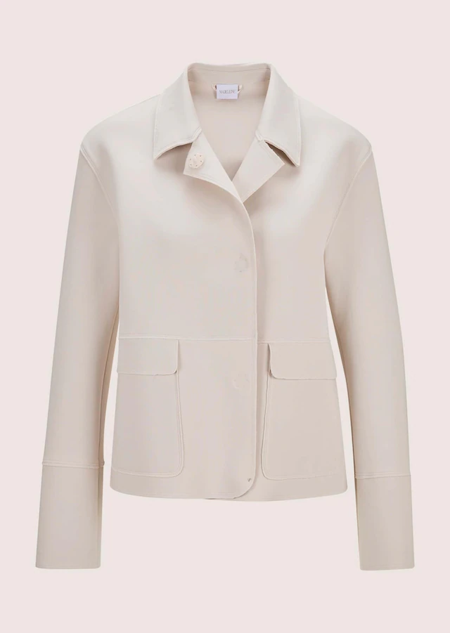 MADELEINE Jackenblazer »Kurzblazer Moderner Damenblazer mit Hemdkragen« Offene Schnittkanten