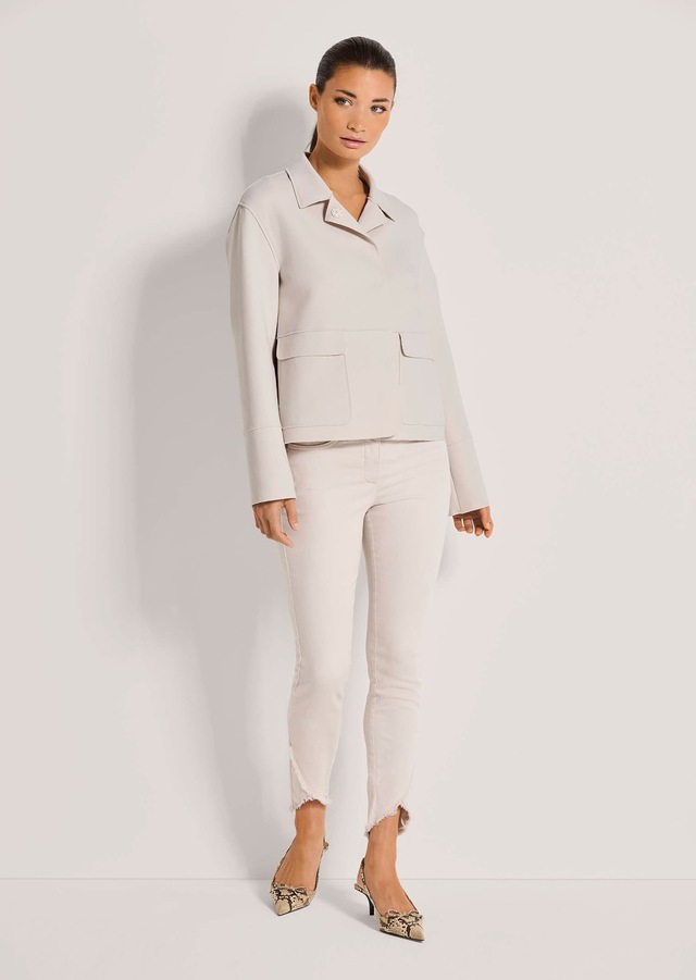 MADELEINE Jackenblazer »Kurzblazer Moderner Damenblazer mit Hemdkragen« Offene Schnittkanten