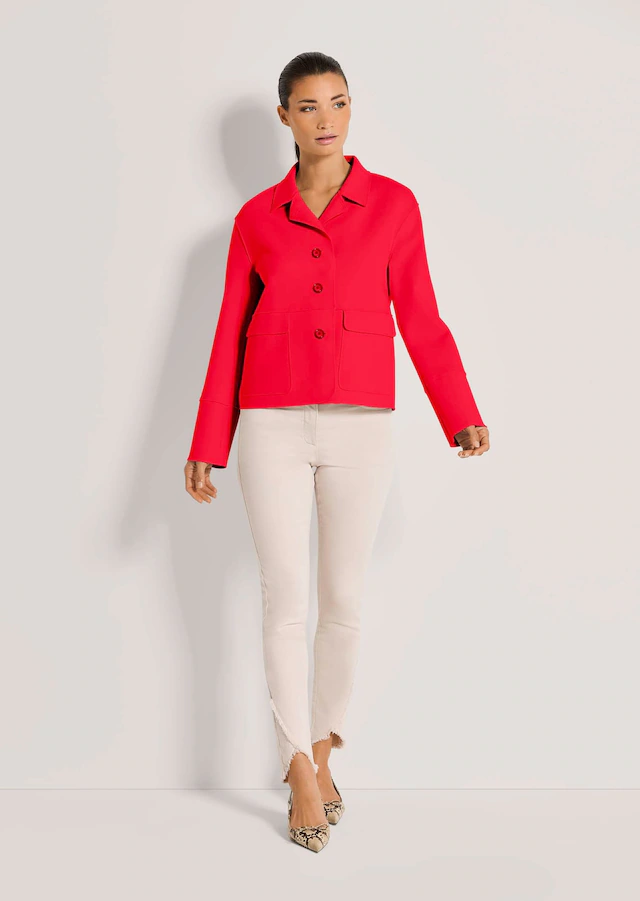 MADELEINE Jackenblazer »Kurzblazer Moderner Damenblazer mit Hemdkragen« Offene Schnittkanten