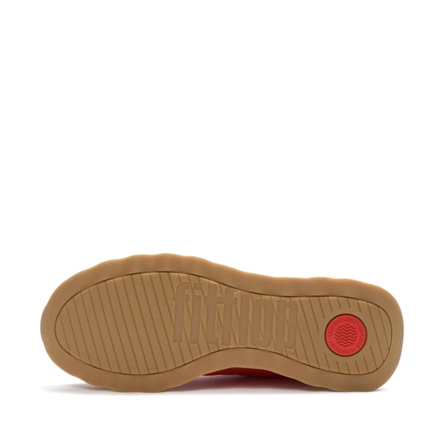 Fitflop Keilsneaker »RETRO-Q FF FABRIC/SUEDE SNEAKERS« Schnürschuh, Freizeitschuh, Halbschuh mit Kontrastbesatz