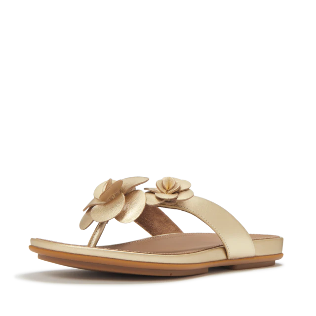 Fitflop Dianette »GRACIE FLOWER LEATHER FLIP-FLOPS« Zehentrenner, Sommerschuh mit auffälliger Blüte