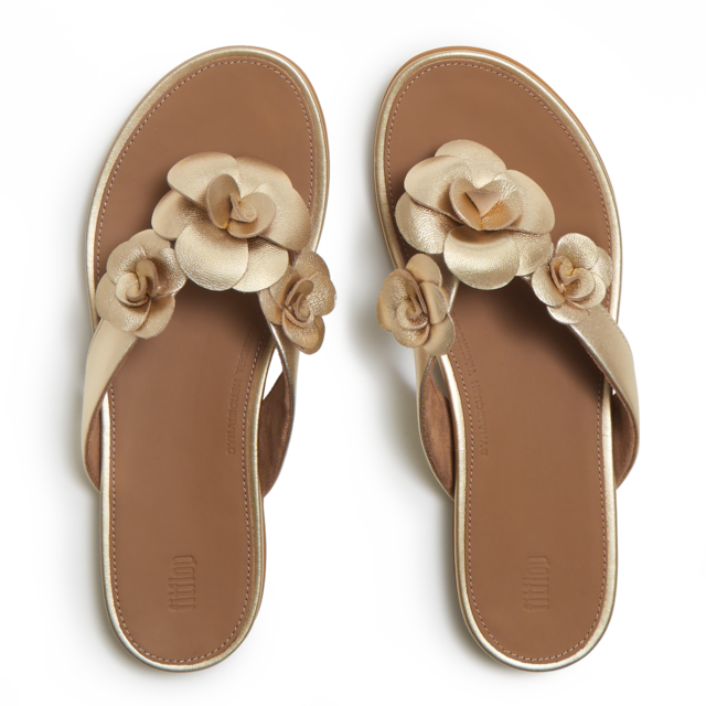 Fitflop Dianette »GRACIE FLOWER LEATHER FLIP-FLOPS« Zehentrenner, Sommerschuh mit auffälliger Blüte