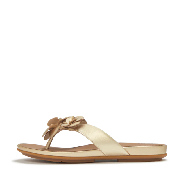 Fitflop Dianette »GRACIE FLOWER LEATHER FLIP-FLOPS« Zehentrenner, Sommerschuh mit auffälliger Blüte