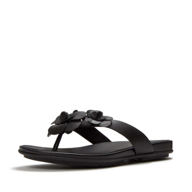 Fitflop Dianette »GRACIE FLOWER LEATHER FLIP-FLOPS« Zehentrenner, Sommerschuh mit auffälliger Blüte