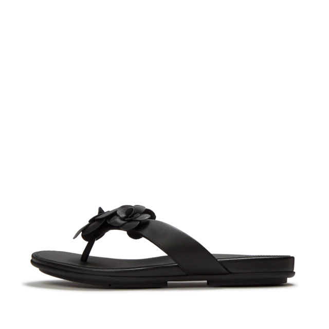 Fitflop Dianette »GRACIE FLOWER LEATHER FLIP-FLOPS« Zehentrenner, Sommerschuh mit auffälliger Blüte