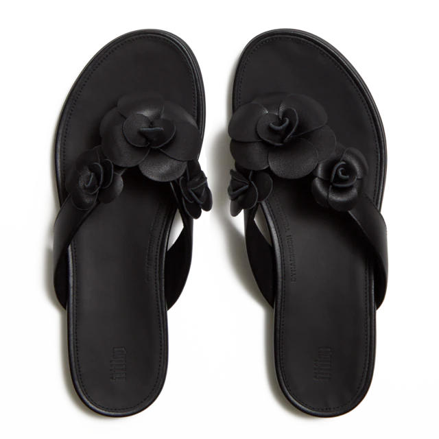 Fitflop Dianette »GRACIE FLOWER LEATHER FLIP-FLOPS« Zehentrenner, Sommerschuh mit auffälliger Blüte