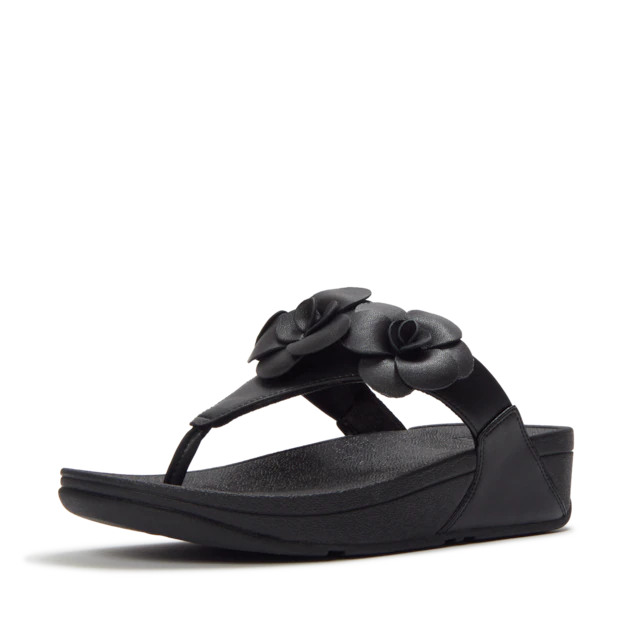 Fitflop Dianette »LULU FLOWER TOE-POST SANDALS« Keilabsatz, Zehentrenner, Sommerschuh mit modischer Blütenverzierung